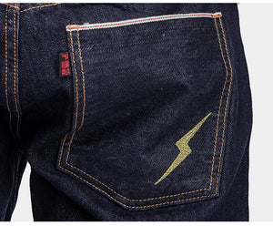 HARDLY EVER'S REGULAR-FIT RAW SELVAGE JEANS WITH GOLDEN FLASH EMBROIDERY
