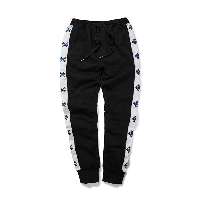 TAKAHASHI ATHLETIC-STRIPE SLIM-FIT JOGGERS WITH EMBROIDERED DETAILS
