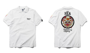 HEA LION HEAD EMBROIDERED ON BACK SHORT-SLEEVED POLO SHIRT
